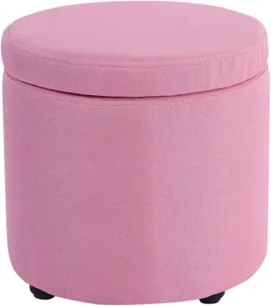 Ottomans Foot Stool Cowhide Footstool Round Foot Stools Shoe Change Stool Pouffe Footstool Ottomans for The Bedroom Ottomans for Living Room, Beige White- 32x40cm