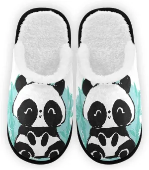 Panda Bear Slippers, Soft Memory Foam Non-Slip Indoor House Slippers Home Shoes for Bedroom Hotel Travel Spa
