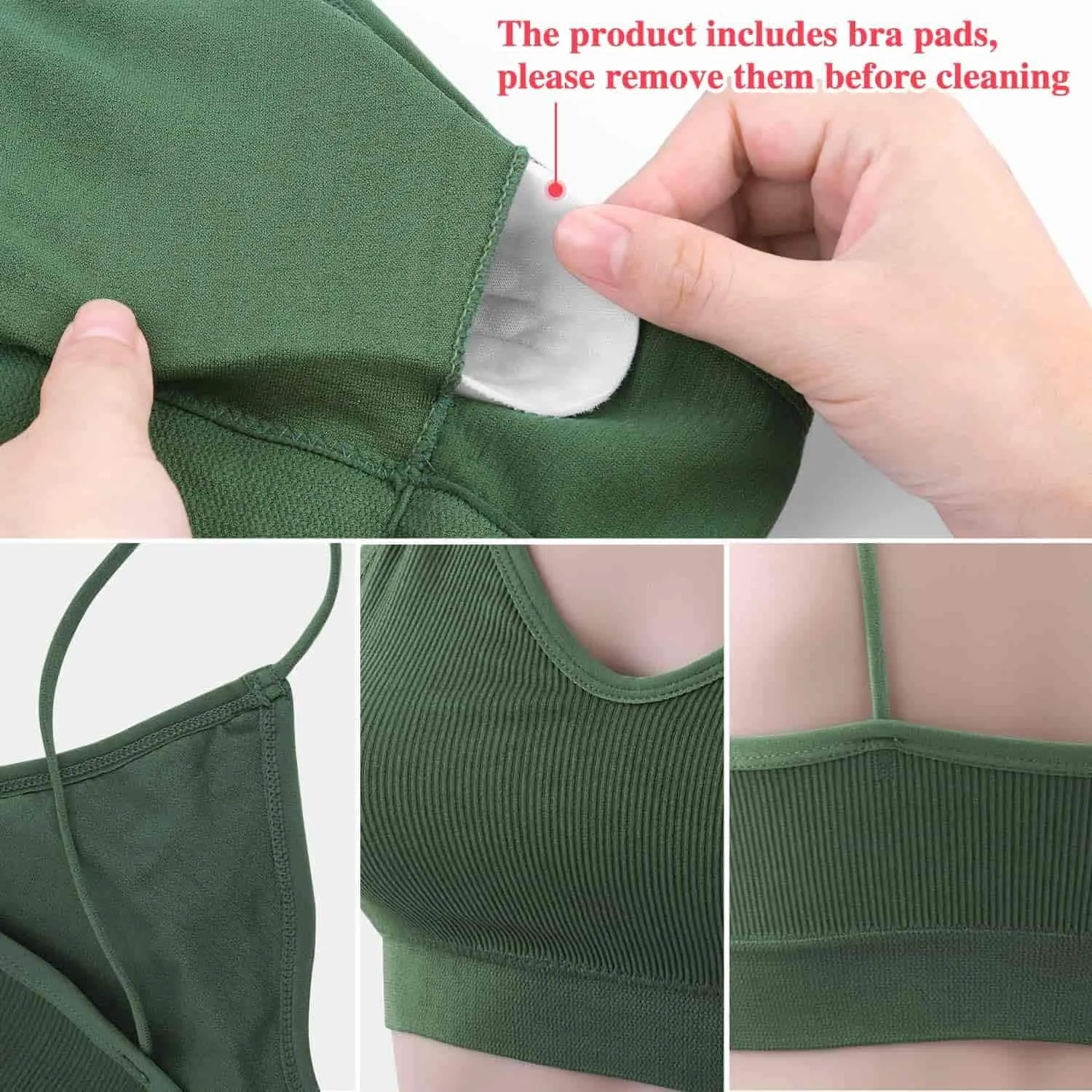 PAXCOO Bras for Women Pack of 6, Bralettes for Women Padded, Sports Bras for Women