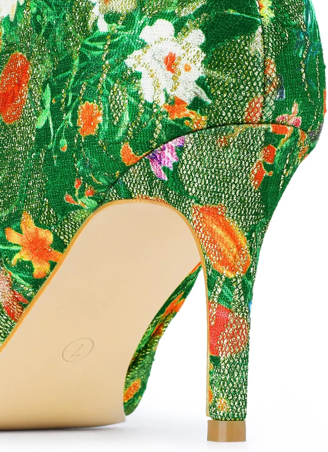 Perphy Floral Knee High Boot Stiletto Heel Floral Boots for Women