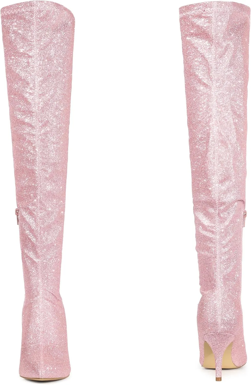Perphy Glitter Thigh High Boot Stiletto Heels Over the Knee Boots for Women