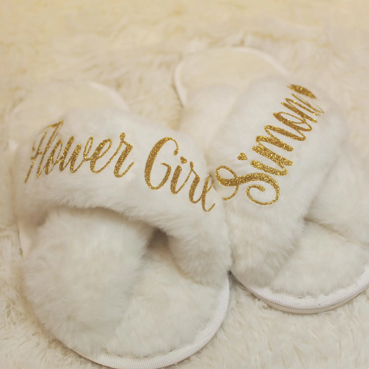 Personalized Girls Slippers for Kids Ages 3 to 10 Years - Non-Skid Soles - Flower Girl Slippers - Slippers for Birthday Parties & More (2.5-3Y (9-10Yrs), Dusty Rose)