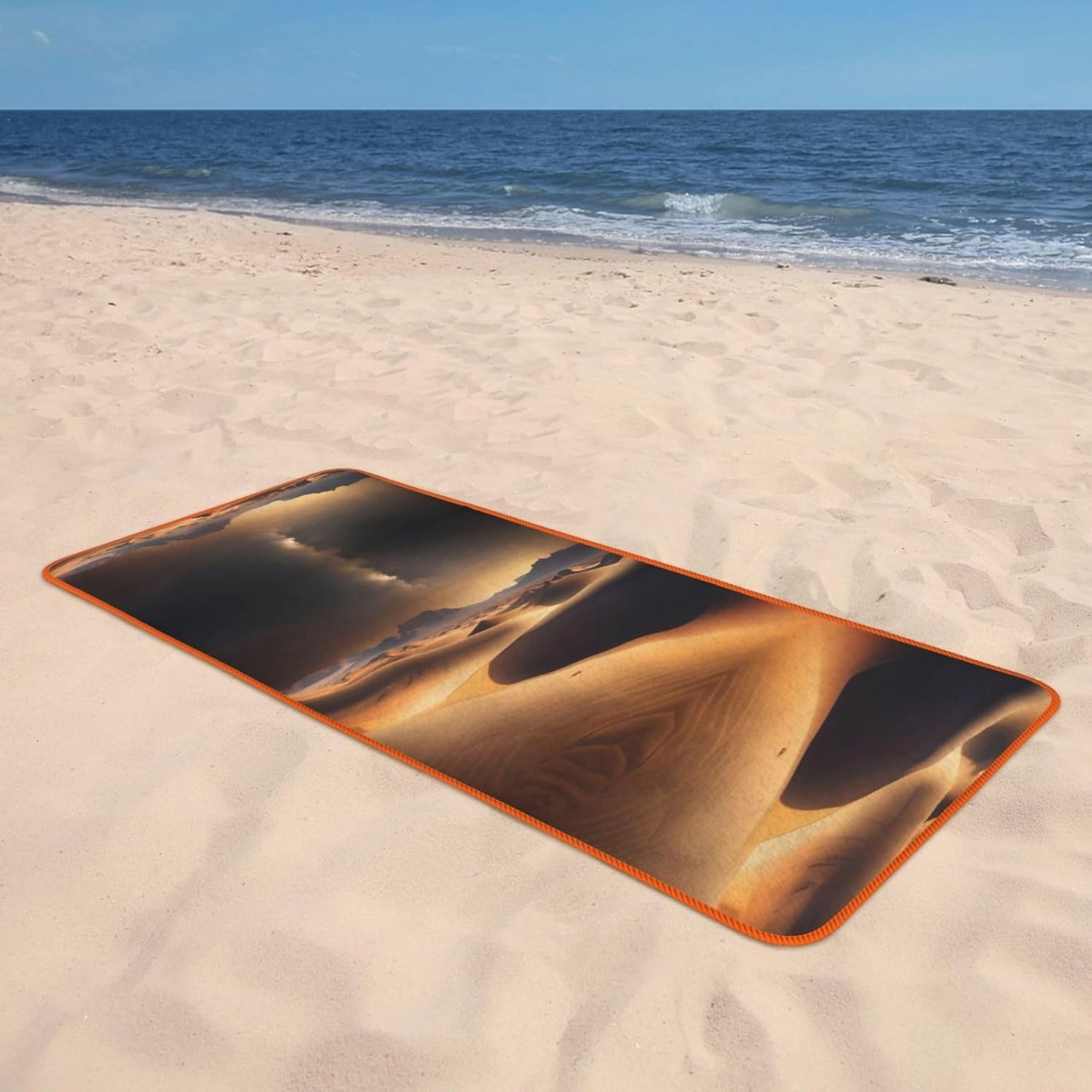 PHAYAH Desert Stars Patterned Bathroom Absorbent Coral Fleece Towel for Hotel Yoga Gym Shower Spa Bath Towel 27x55in Orange Hemming