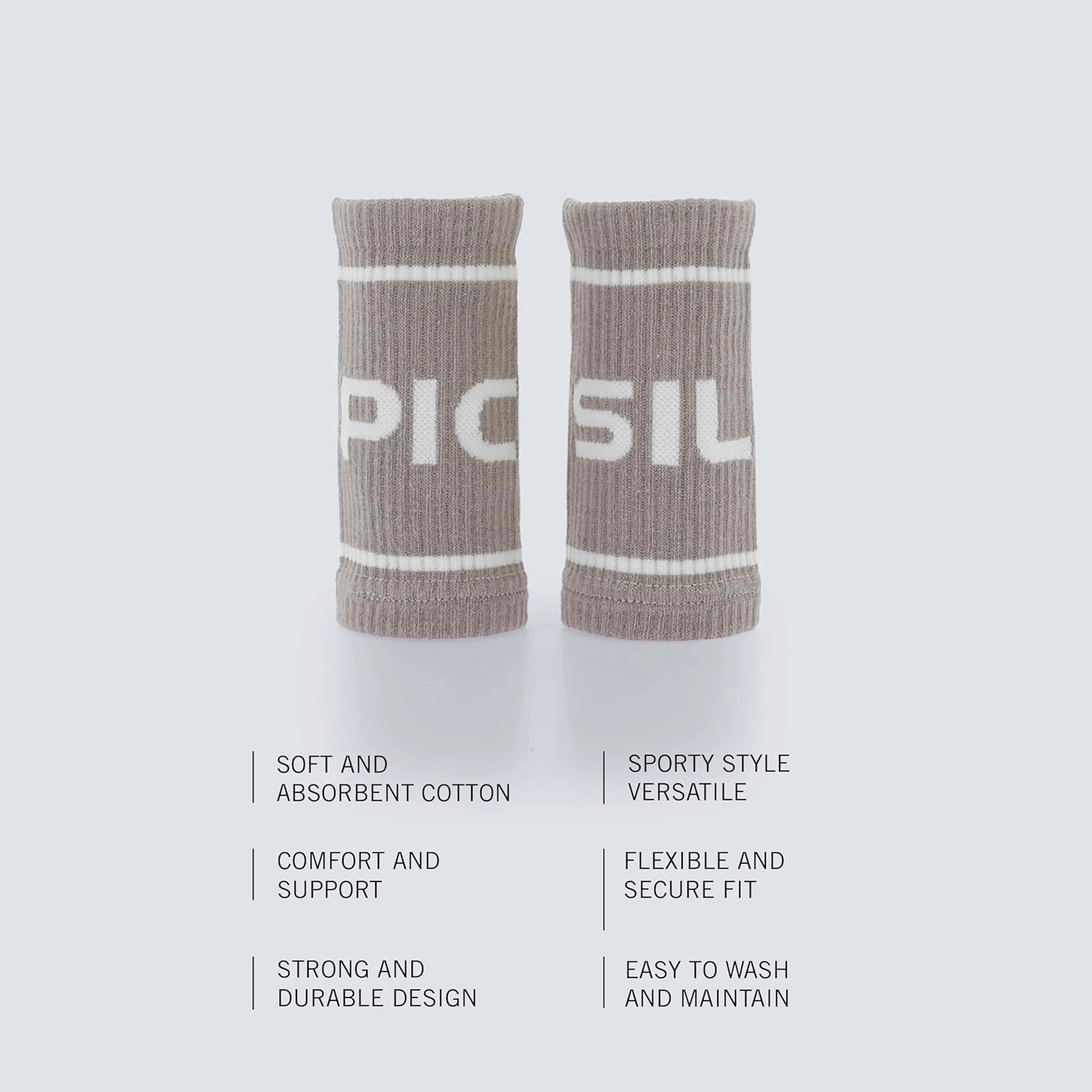 PICSIL Cotton Sports Wristbands - Absorbent, Breathable and Comfortable - for Gym, Running, Tennis and More - Unisex