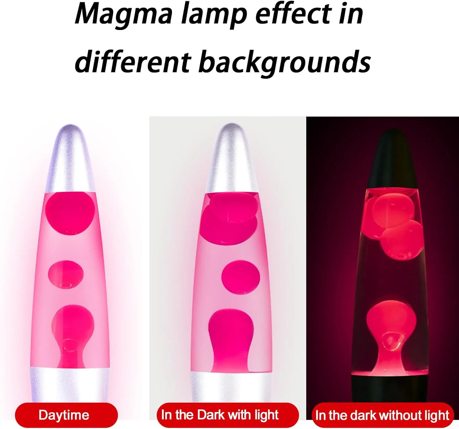 Pink Liquid Motion Lamp for Adults Glitter Magma Lamps for Bedroom and Home Christmas Thanksgiving Day Decor Bulb Included 13 Inch Night Light with Sliver Base for Kids Boys Girls