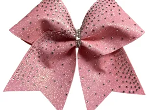 Pink Rhinestone Glitter Cheer Bow