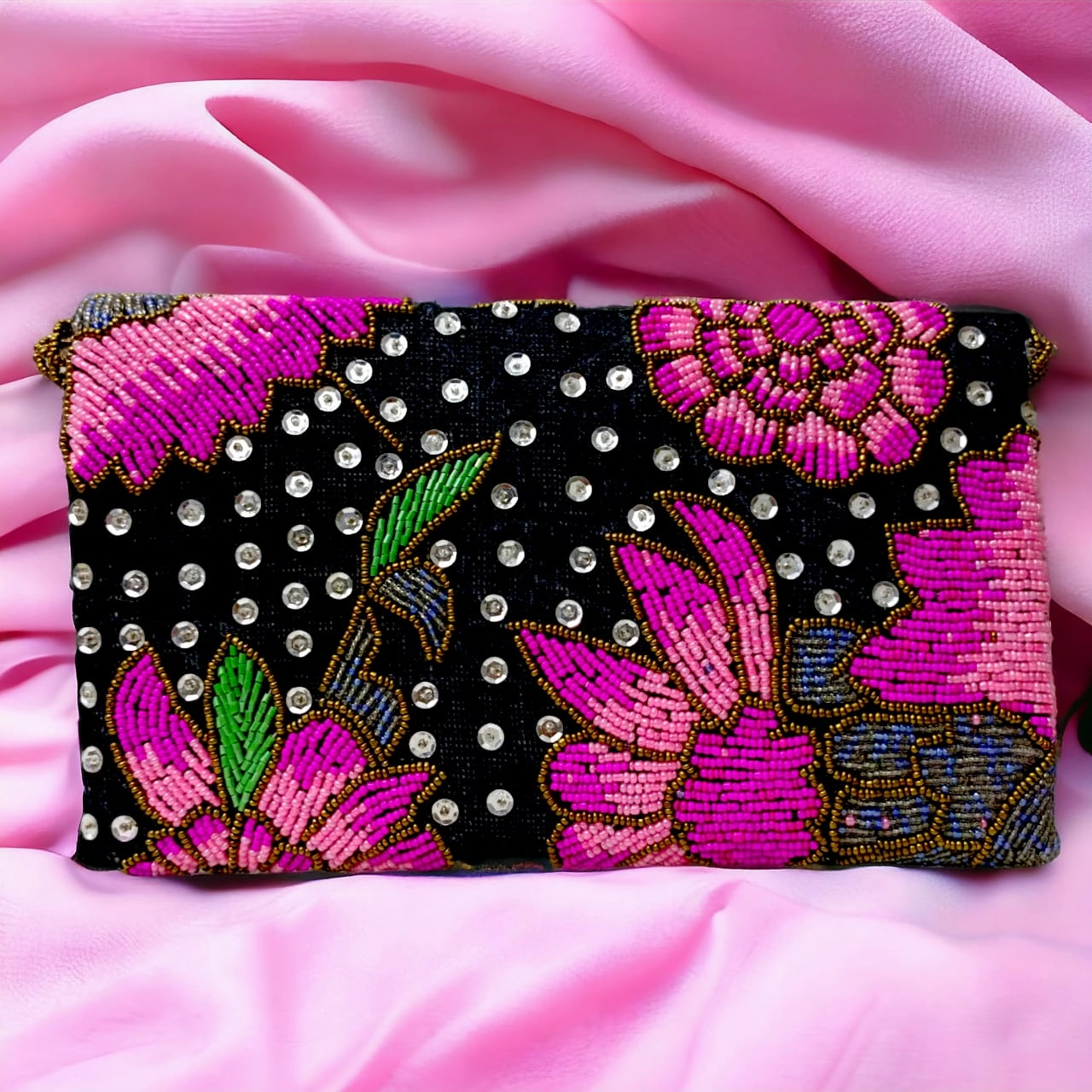 Pink Floral Clutch