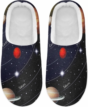 Poeticcity Unisex Memory Foam House Slippers Non-Skid Soft Warm Sole Coral Fleece Slip-on Closed Toe Hand Free Shoes for Bedroom Travel 6-17