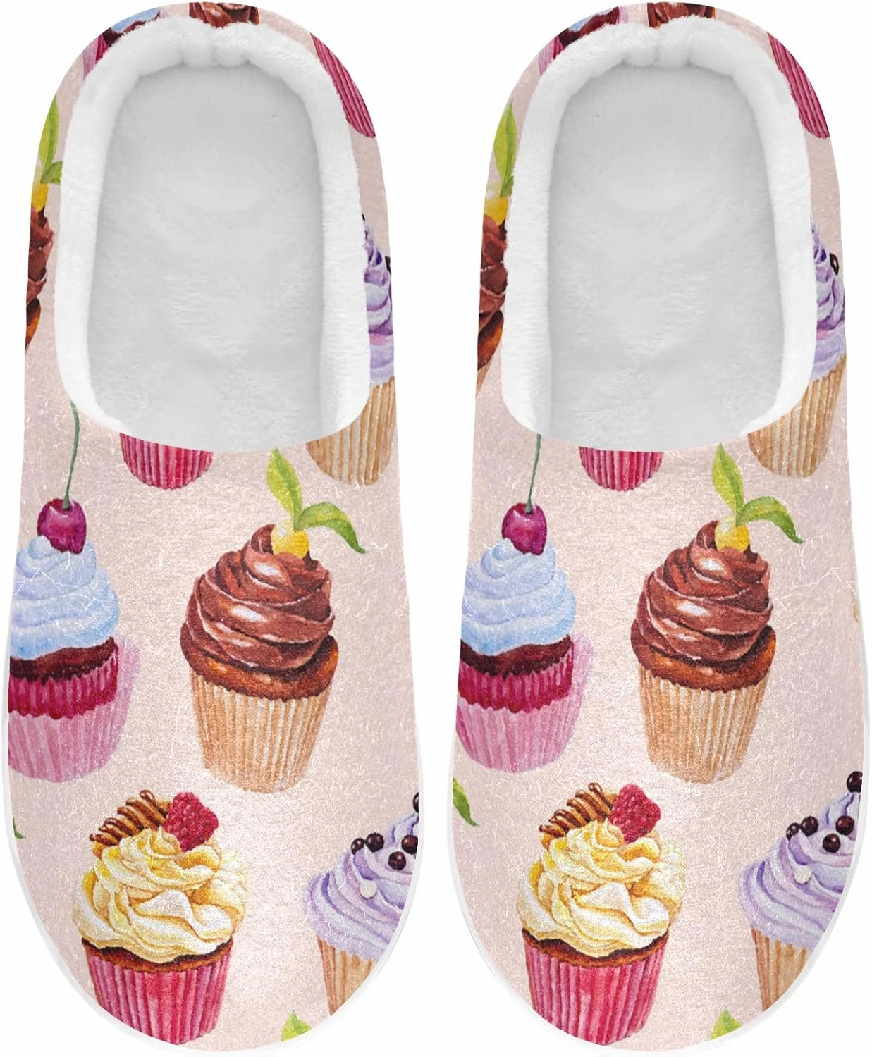 Poeticcity Unisex Memory Foam House Slippers Non-Skid Soft Warm Sole Coral Fleece Slip-on Closed Toe Hand Free Shoes for Bedroom Travel 6-17