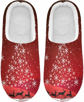 Poeticcity Unisex Memory Foam House Slippers Non-Skid Soft Warm Sole Coral Fleece Slip-on Closed Toe Hand Free Shoes for Bedroom Travel 6-17