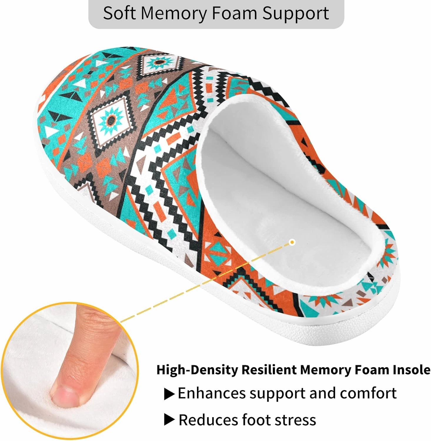 Poeticcity Unisex Memory Foam House Slippers Non-Skid Soft Warm Sole Coral Fleece Slip-on Closed Toe Hand Free Shoes for Bedroom Travel 6-17
