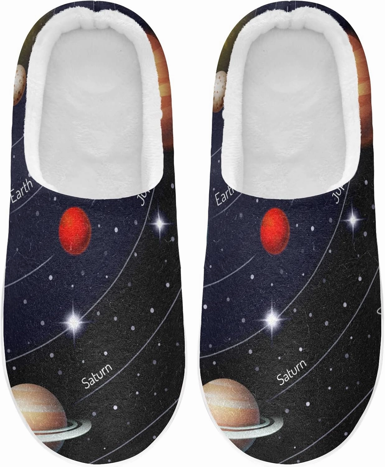 Poeticcity Unisex Memory Foam House Slippers Non-Skid Soft Warm Sole Coral Fleece Slip-on Closed Toe Hand Free Shoes for Bedroom Travel 6-17