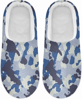 Poeticcity Unisex Memory Foam House Slippers Non-Skid Soft Warm Sole Coral Fleece Slip-on Closed Toe Hand Free Shoes for Bedroom Travel 6-17