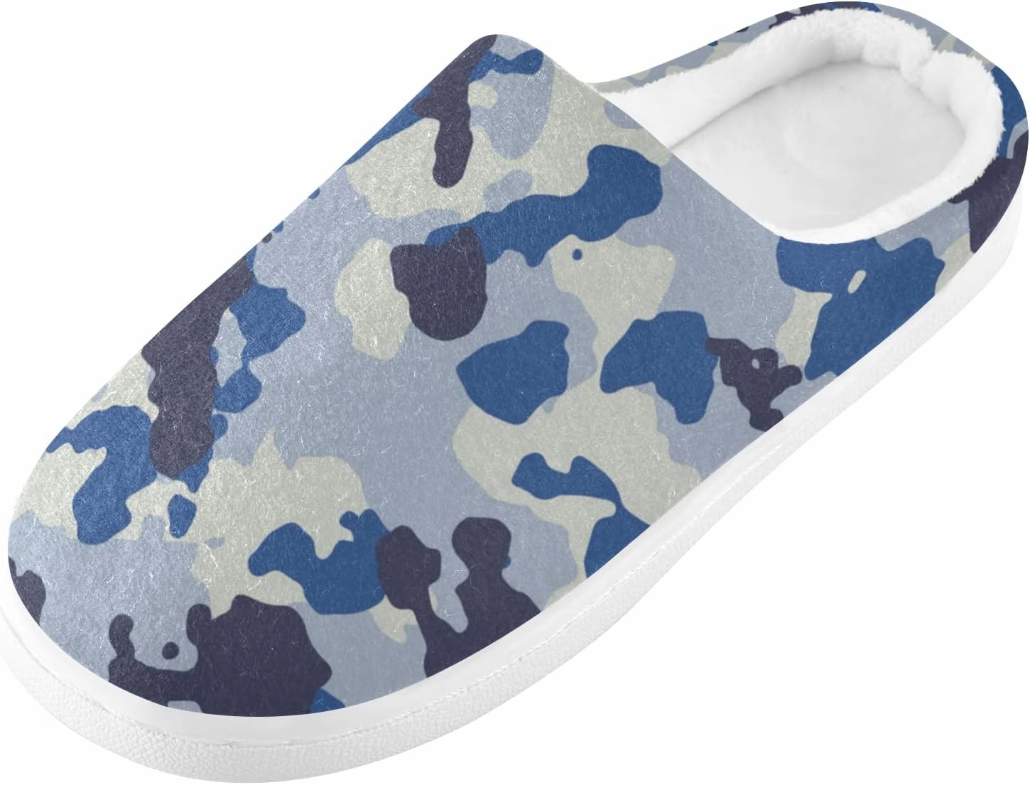 Poeticcity Unisex Memory Foam House Slippers Non-Skid Soft Warm Sole Coral Fleece Slip-on Closed Toe Hand Free Shoes for Bedroom Travel 6-17