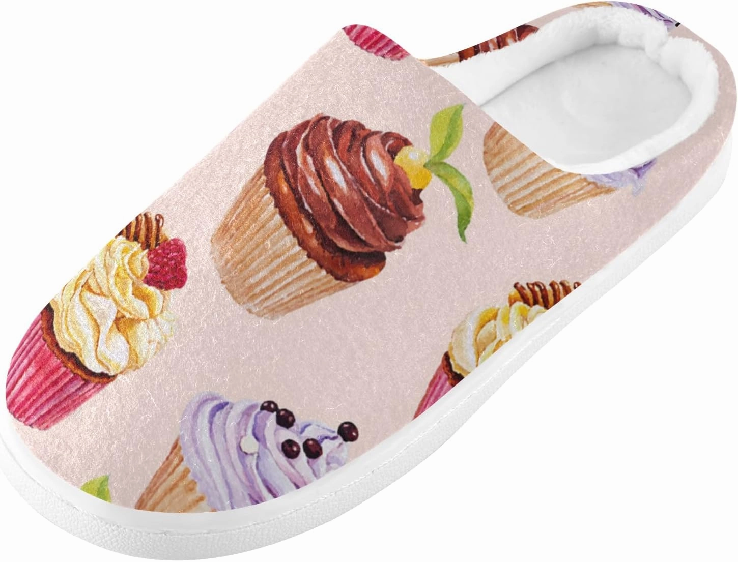 Poeticcity Unisex Memory Foam House Slippers Non-Skid Soft Warm Sole Coral Fleece Slip-on Closed Toe Hand Free Shoes for Bedroom Travel 6-17