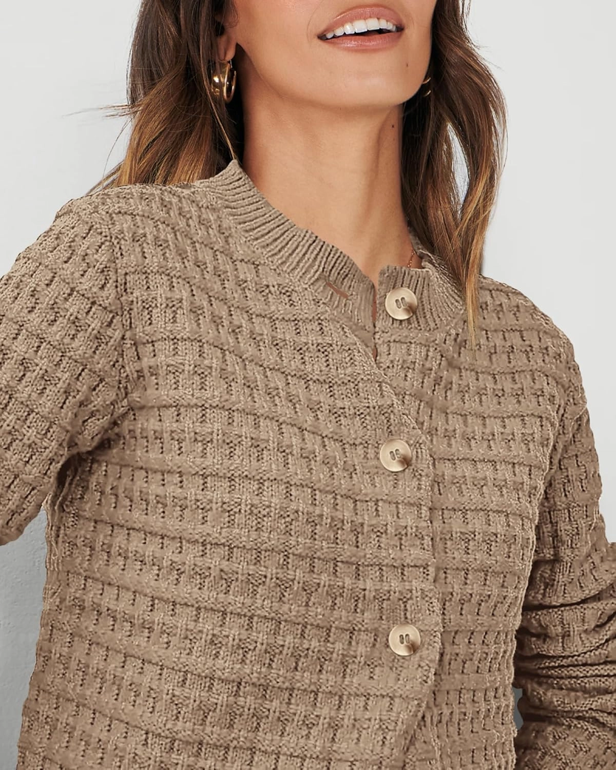 PRETTYGARDEN Women's Knit Cardigan Sweaters Casual Long Sleeve Open Front Button Down Trendy Jackets Outerwear