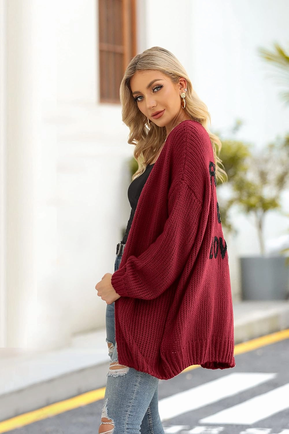 PRETTYGARDEN Women's Long Sleeve Open Front Knit Cardigans Sweaters Soft Loose Draped Coat Outerwear