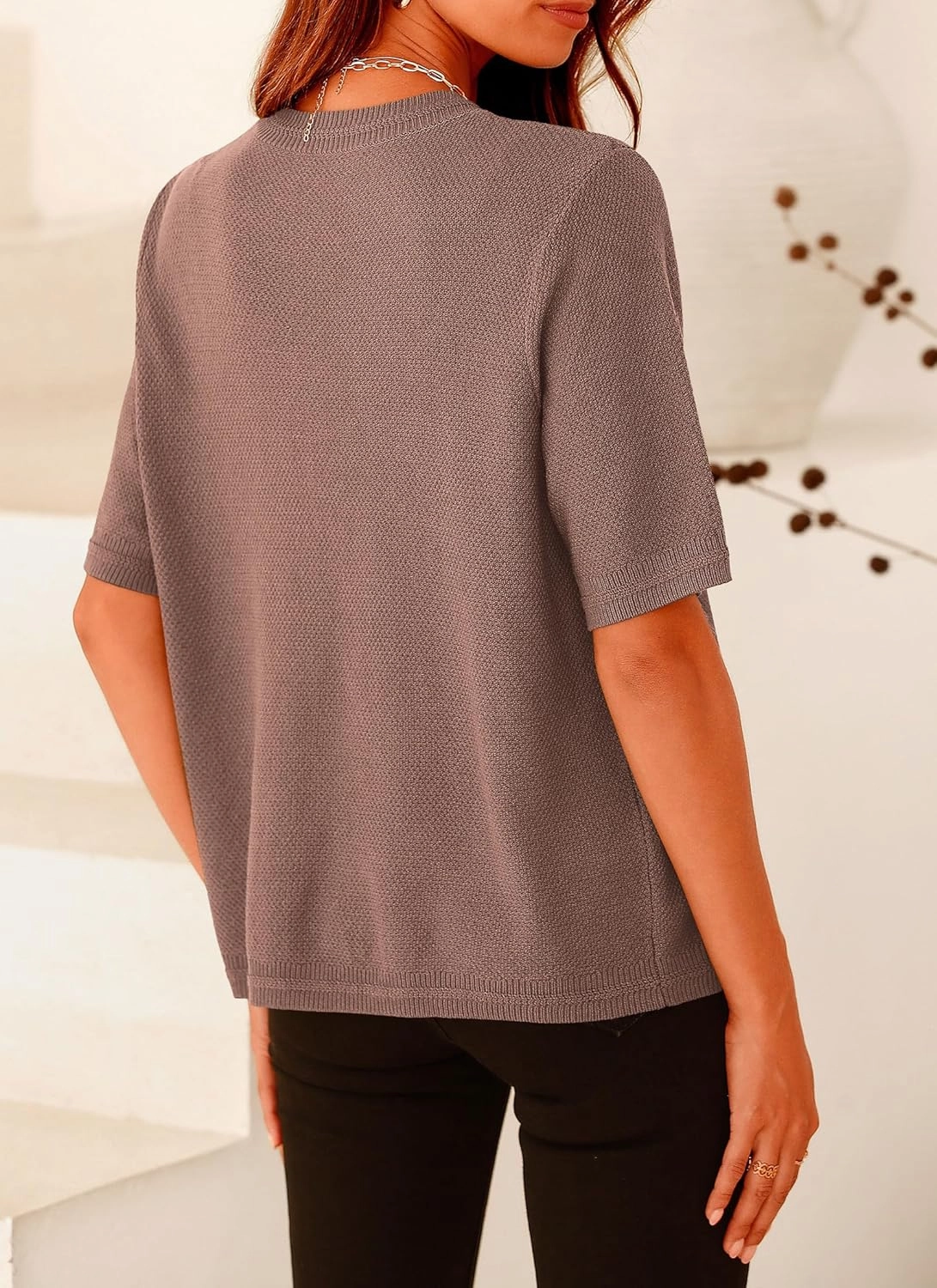 PRETTYGARDEN Women's Summer Button Down Shirts Casual Short Sleeve Crew Neck Ribbed Knit Blouse Top Cardigans