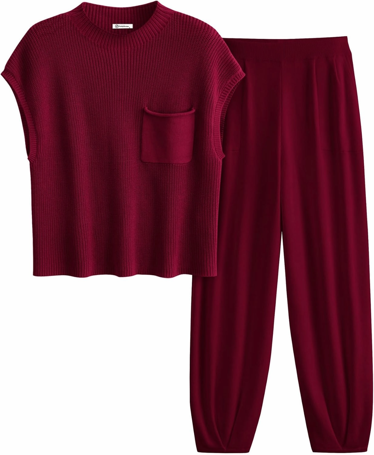 PRETTYGARDEN Womens Two Piece Outfits Sweater Sets Knit Pullover Tops And High Waisted Pants Matching Tracksuit Sweatsuit Set