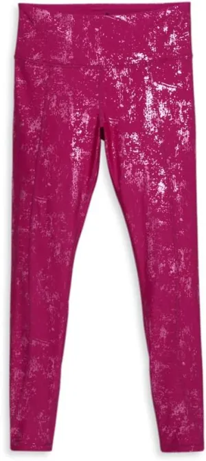 PUMA Womens Metallic Shine Athletic Leggings Training Casual - Pink - Size S