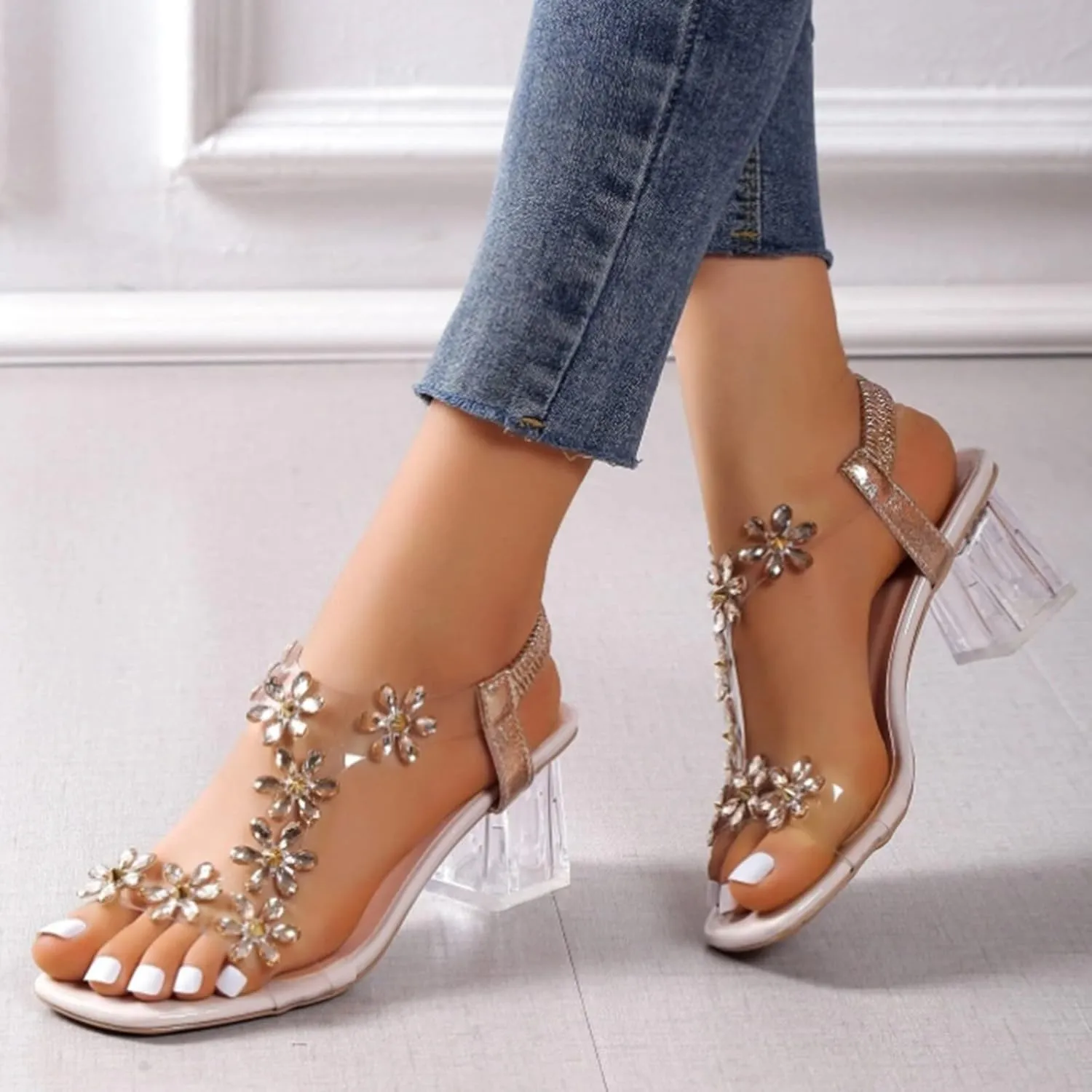 Pumps Shoes Dressy Fashion Comfortable Heels Scandals for Women High Heels Open Toe Cover Heel Suede Sandals Women's
