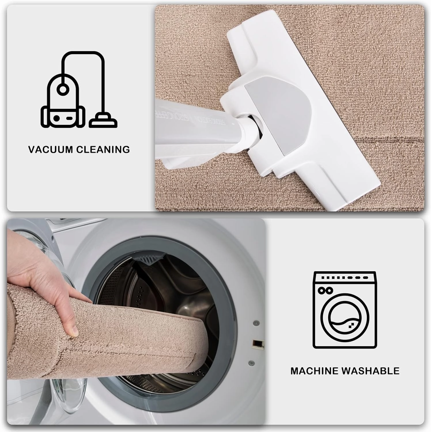 PURRUGS Machine Washable Kitchen Rug 24" x 35.5", Non-Slip/Skid Kitchen Runner Rugs & Floor Mats, Super Absorbent Soft Standing Mats for Kitchen, Sink & Laundry, Beige
