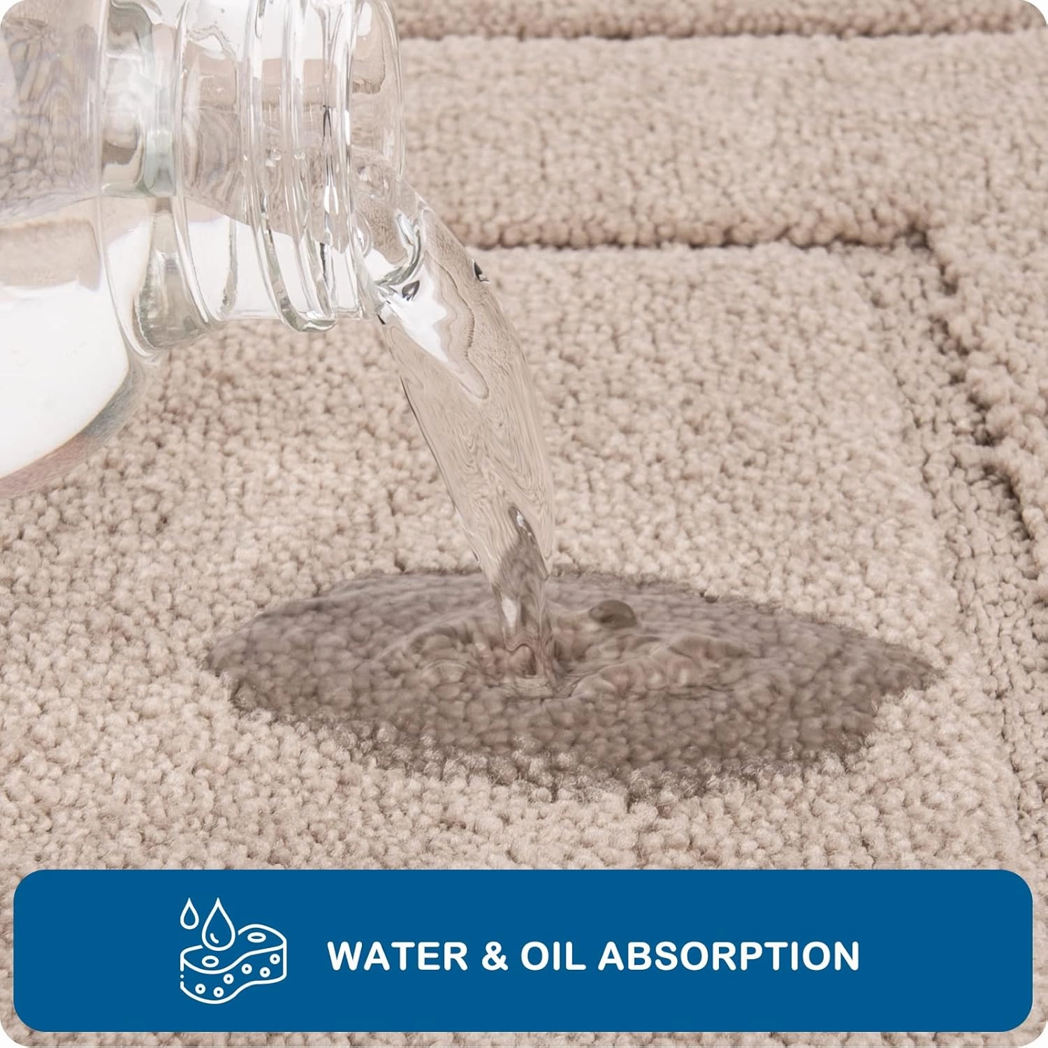 PURRUGS Machine Washable Kitchen Rug 24" x 35.5", Non-Slip/Skid Kitchen Runner Rugs & Floor Mats, Super Absorbent Soft Standing Mats for Kitchen, Sink & Laundry, Beige