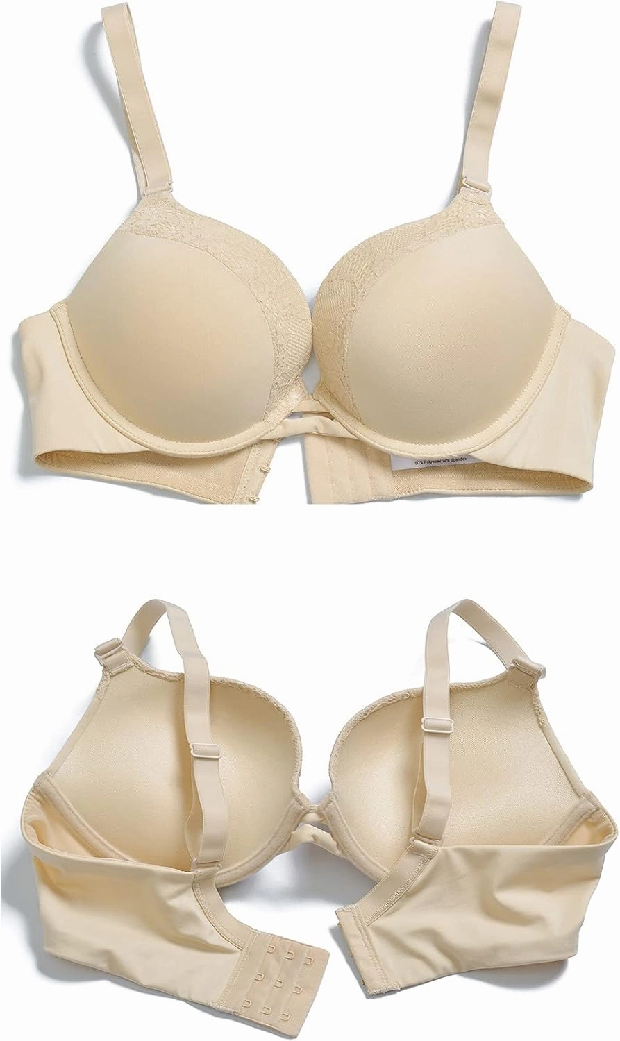 Push Up Thick Padded Plunge Underwire T Shirt Lace Bra Lift Support for Women Add One Cup