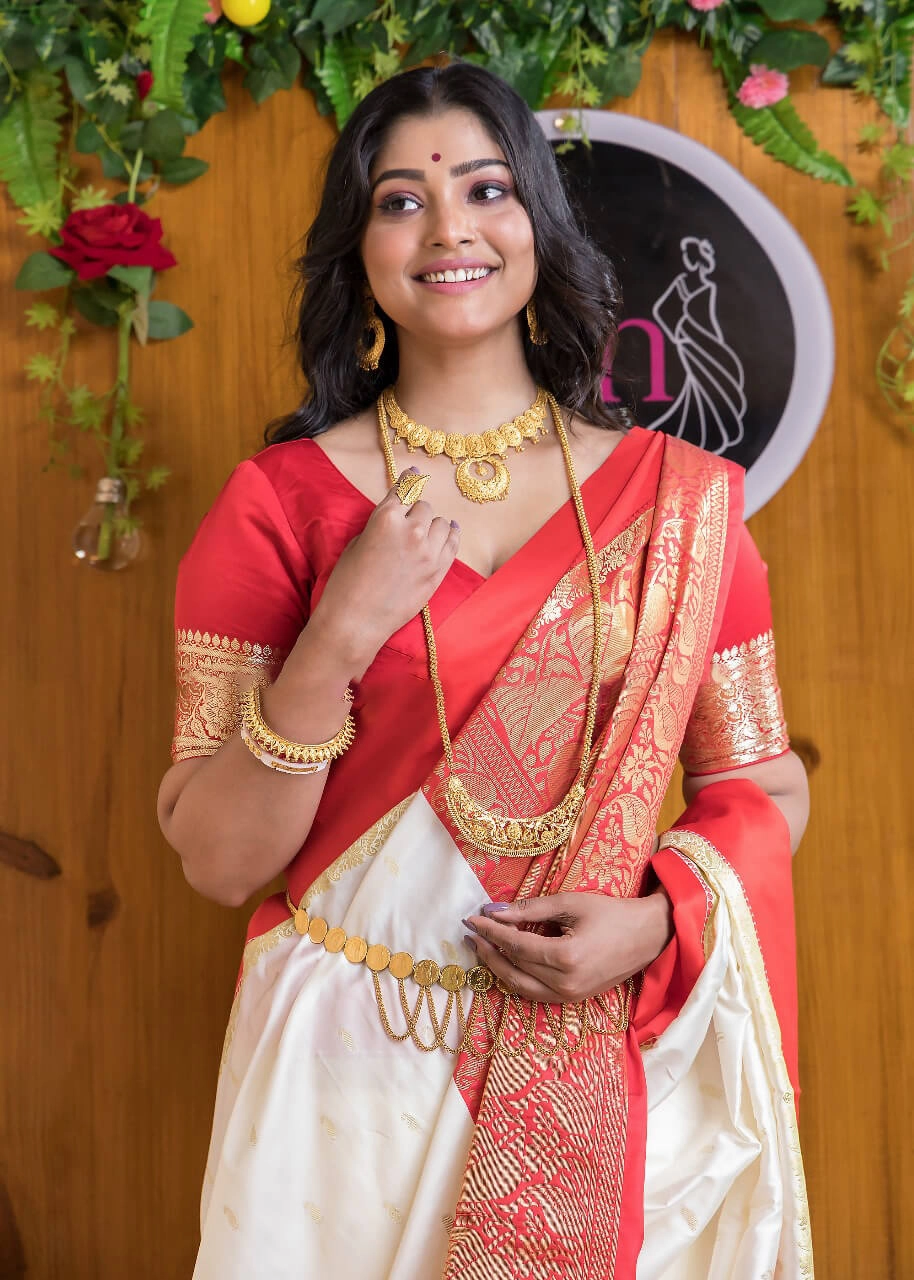 Radiant Beige Soft Silk Saree With Aplomb Blouse Piece