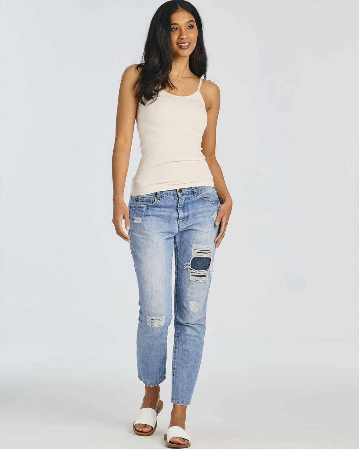 Real Essentials 5 Pack: Women's Ribbed Spaghetti Strap Camisole Seamless Tank Top