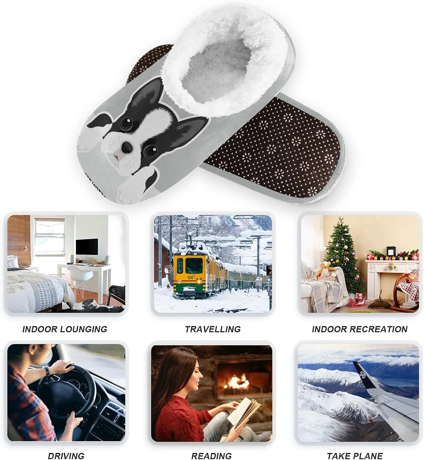 Red Black Buffalo Plaid House Spa Slippers Merry Christmas Home Slipper Soft Memory Foam Slipper Non Slip for Travel Women Men Hotel Bedroom Womens Mens Shoes Slippers