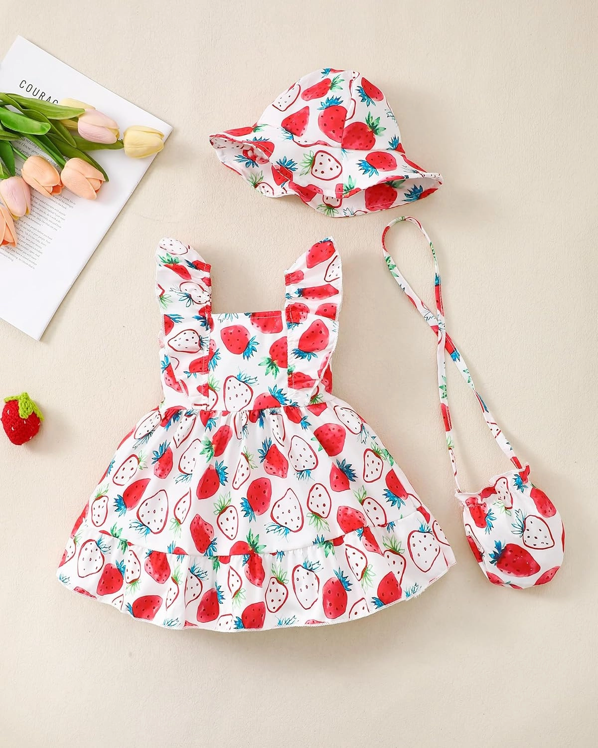 Renotemy Newborn Infant Baby Girl Dresses Summer Outfits Boho Casual Sundress Gifts Toddler Clothes for Girl with Hat and Bag