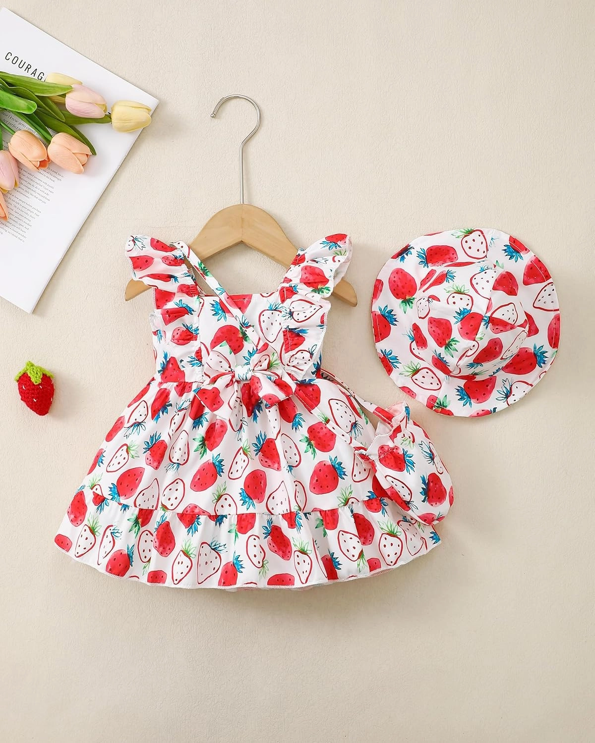 Renotemy Newborn Infant Baby Girl Dresses Summer Outfits Boho Casual Sundress Gifts Toddler Clothes for Girl with Hat and Bag