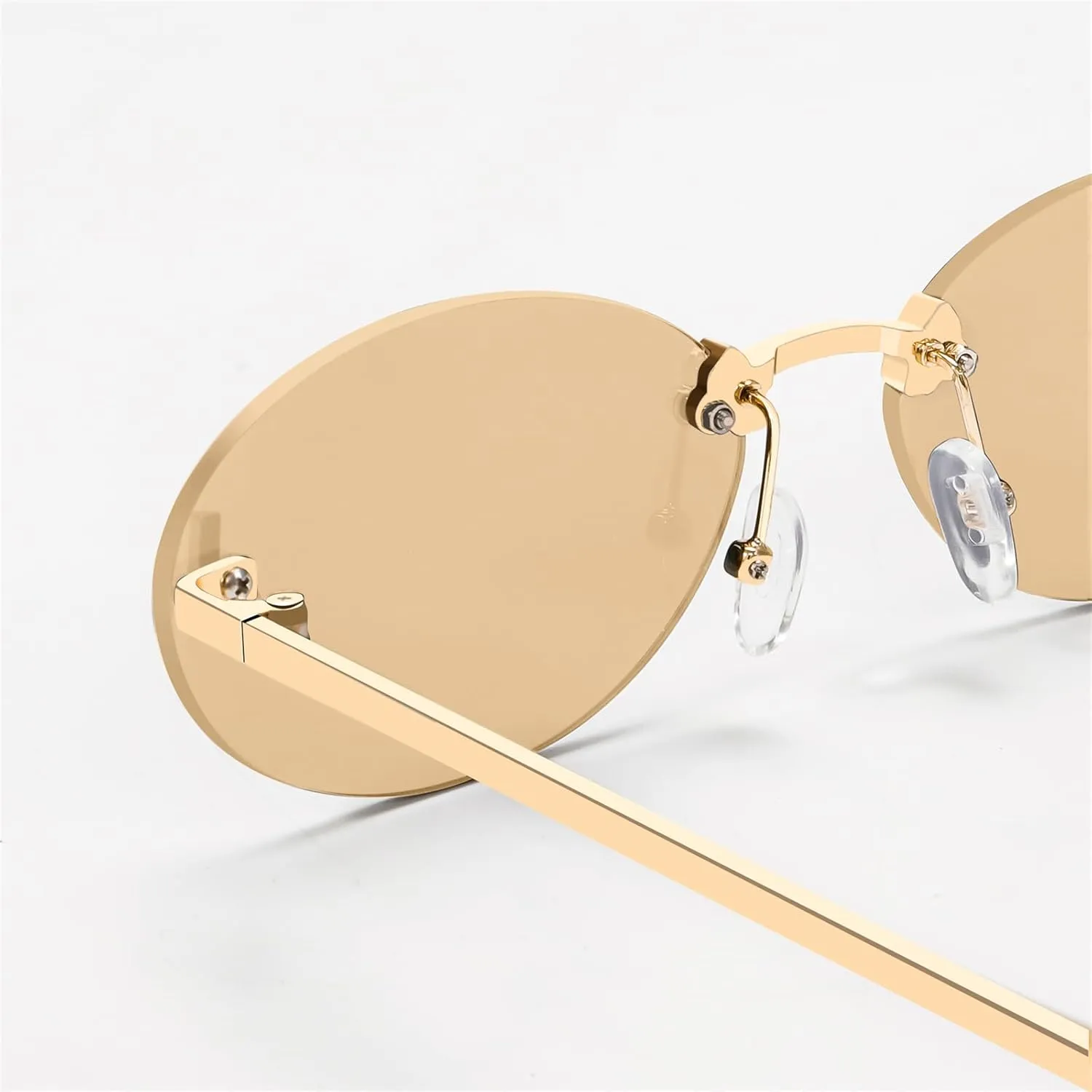 Retro Oval Y2K Sunglasses for Women Men, 2025 Trendy Chic Narrow Gold Metal 90s Sun Glasses Small Sunnies