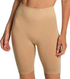 Rhonda Shear Women's Cotton Blend Longline Panty, 4144, Beige, 1X