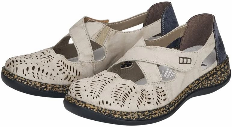 Rieker Women's 46375-60 Daisy Beige Crossover Strap Mary Jane