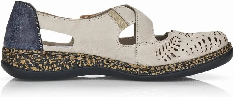 Rieker Women's 46375-60 Daisy Beige Crossover Strap Mary Jane