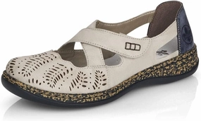 Rieker Women's 46375-60 Daisy Beige Crossover Strap Mary Jane
