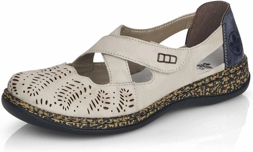 Rieker Women's 46375-60 Daisy Beige Crossover Strap Mary Jane