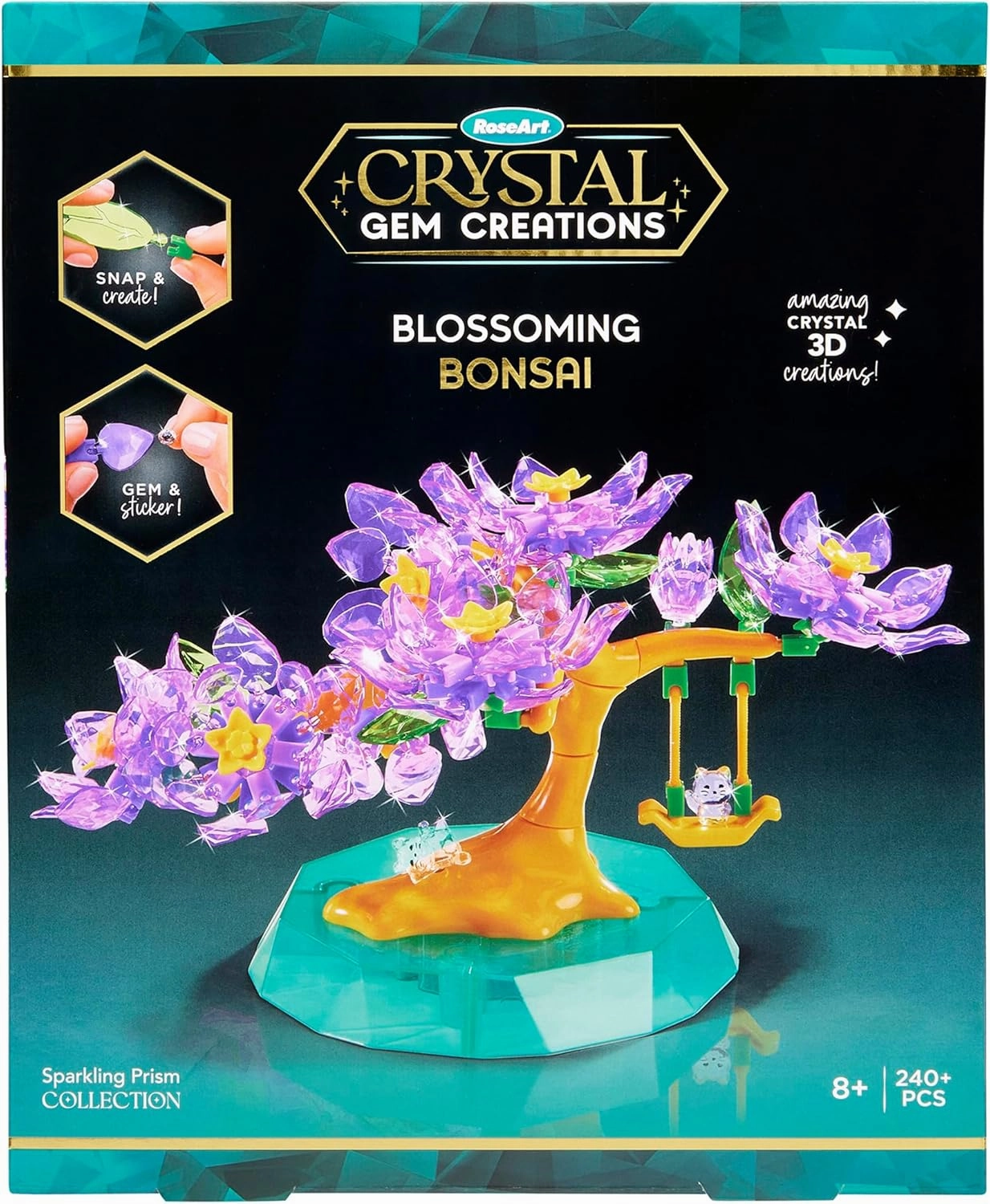 RoseArt Crystal Gem Creations Blossoming Bonsai Kit, 240  Pieces, Great for Adults, Tweens and Children Ages 8 