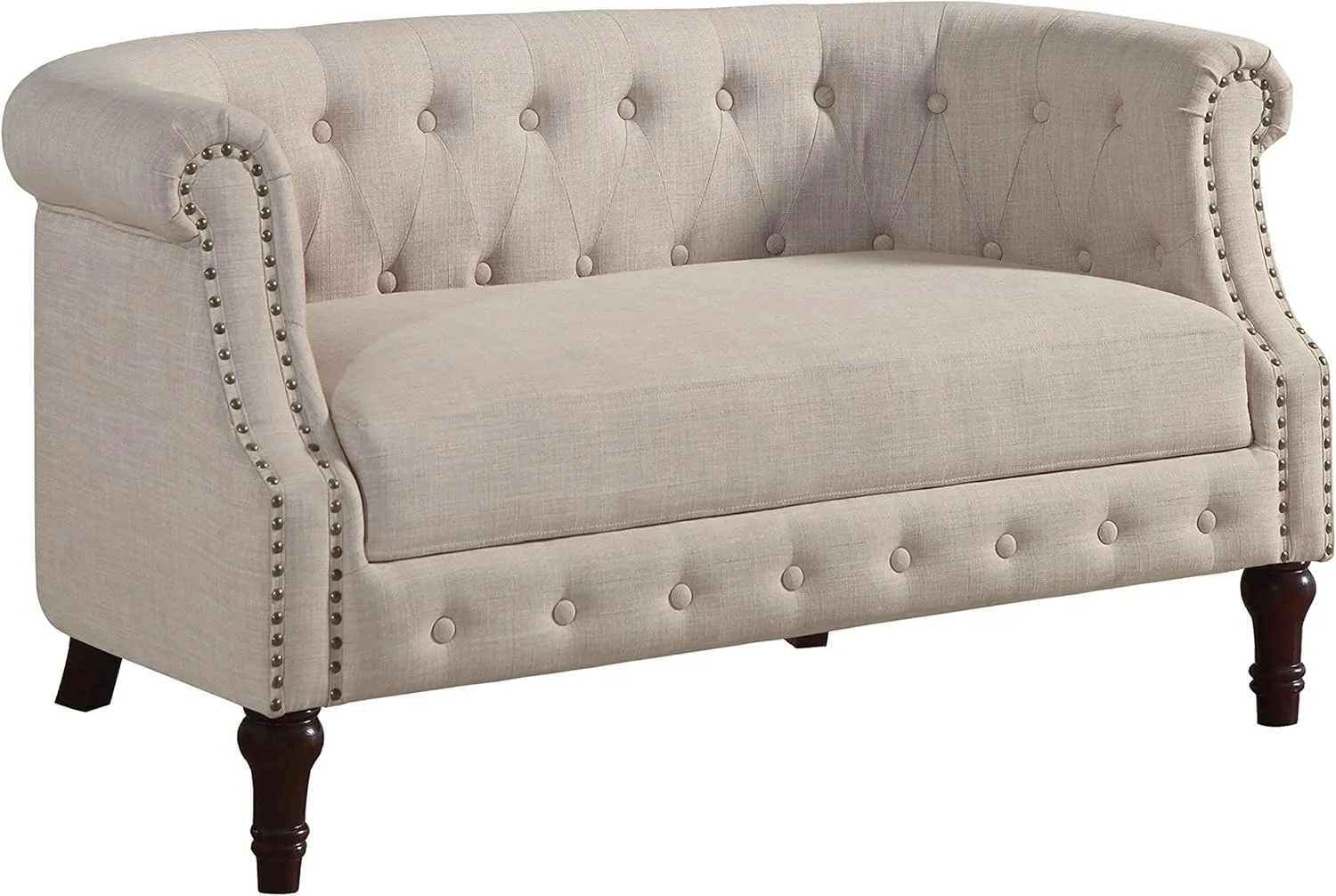 Rosevera C23 Edmeston Chesterfield Loveseat, Beige