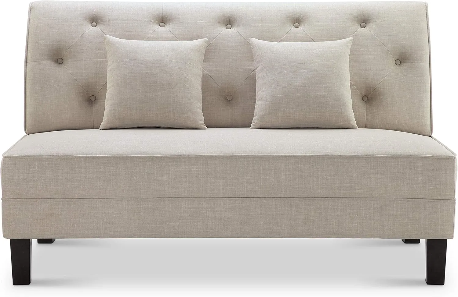 Rosevera Cassandra Fabric Tufted Buttons Loveseat Couch Sofas, Beige