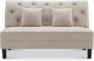 Rosevera Cassandra Fabric Tufted Buttons Loveseat Couch Sofas, Beige