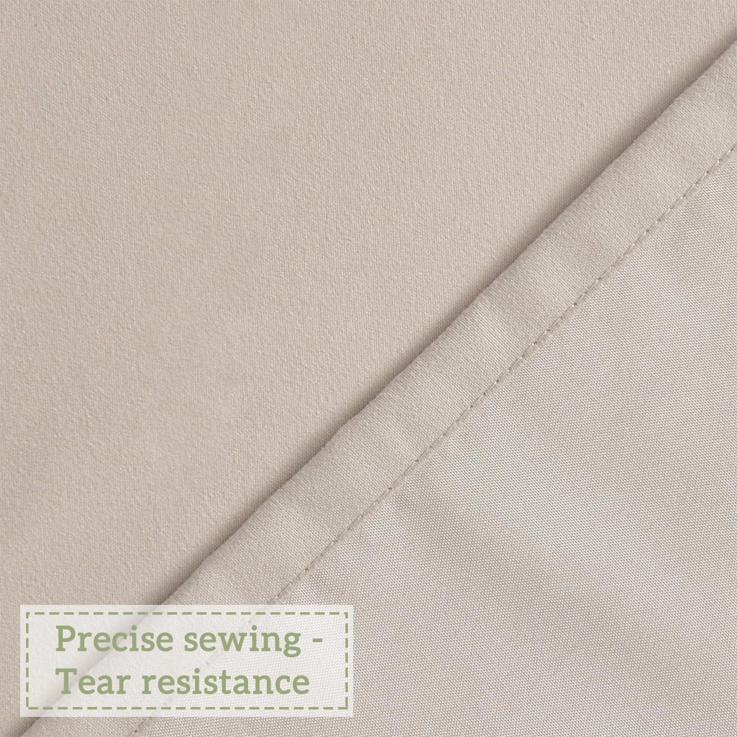 Ruched Ruffled Shower Curtain 72" W x 72" H, Beige Microfiber Rustic Decorative Bath Curtain for Bathroom, Farmhouse and Boho Bathroom Décor, Machine Washable (LQ-38)