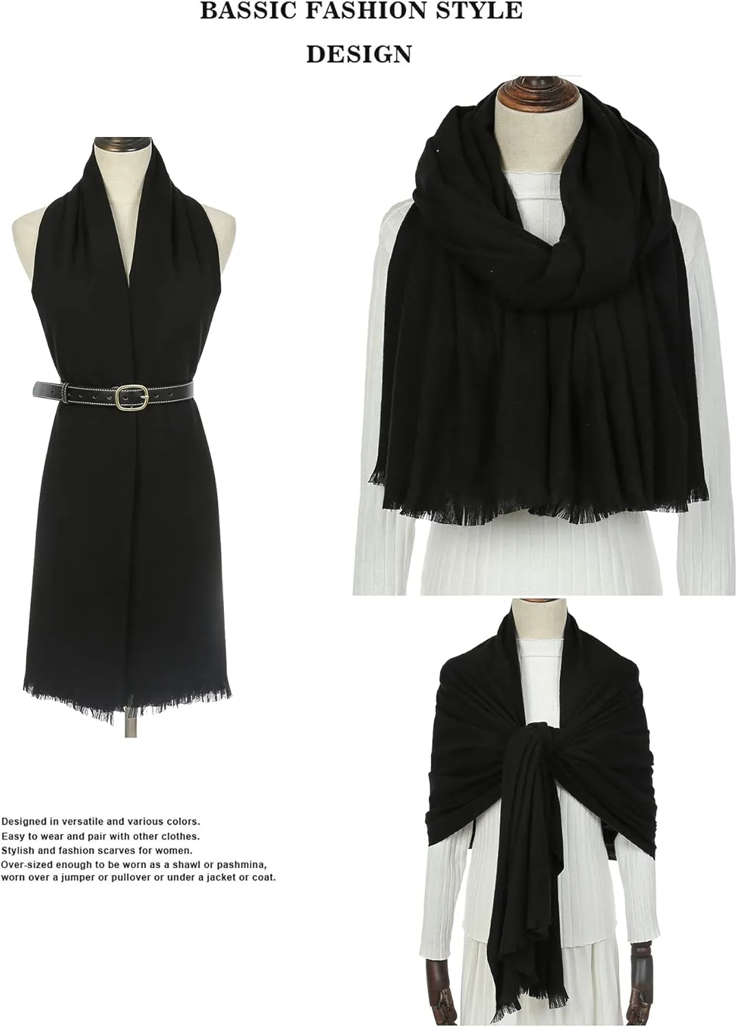 RUI VTRON Shawl Wraps for Women Pashmina Shawls and Wraps for Evening Dresses Large Soft Scarf Winter Scarf Wedding Shawl…