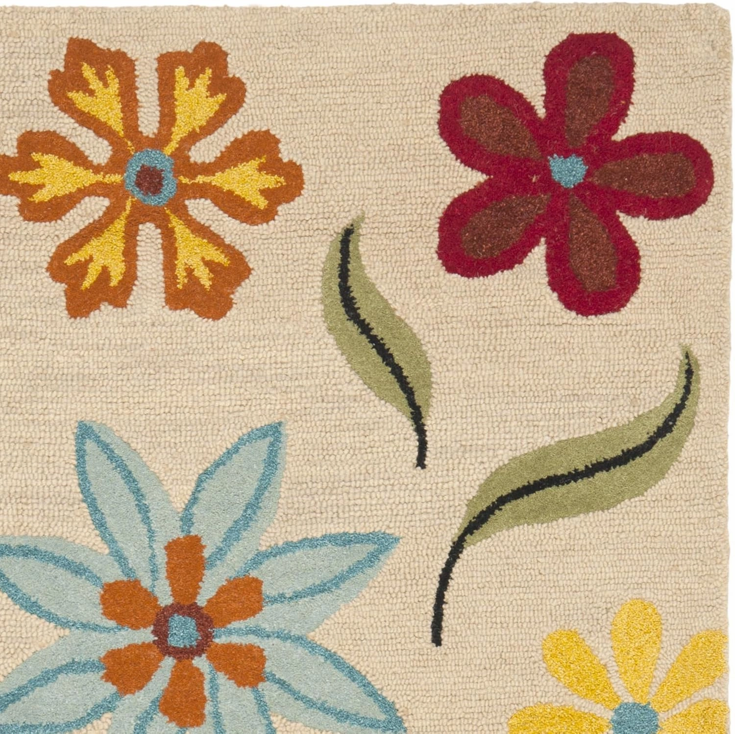 SAFAVIEH Blossom Collection 5' x 8' Beige / Multi BLM678A Handmade Premium Wool Area Rug