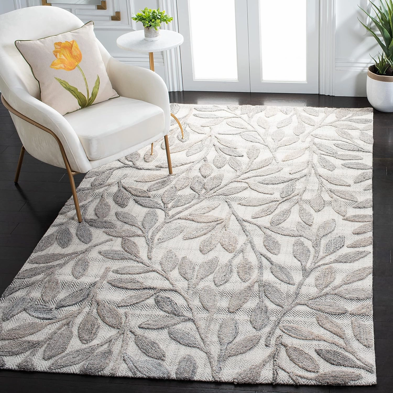 SAFAVIEH South Hampton Collection 5' x 8' Beige SHA302B Handmade Botanical Wool Area Rug
