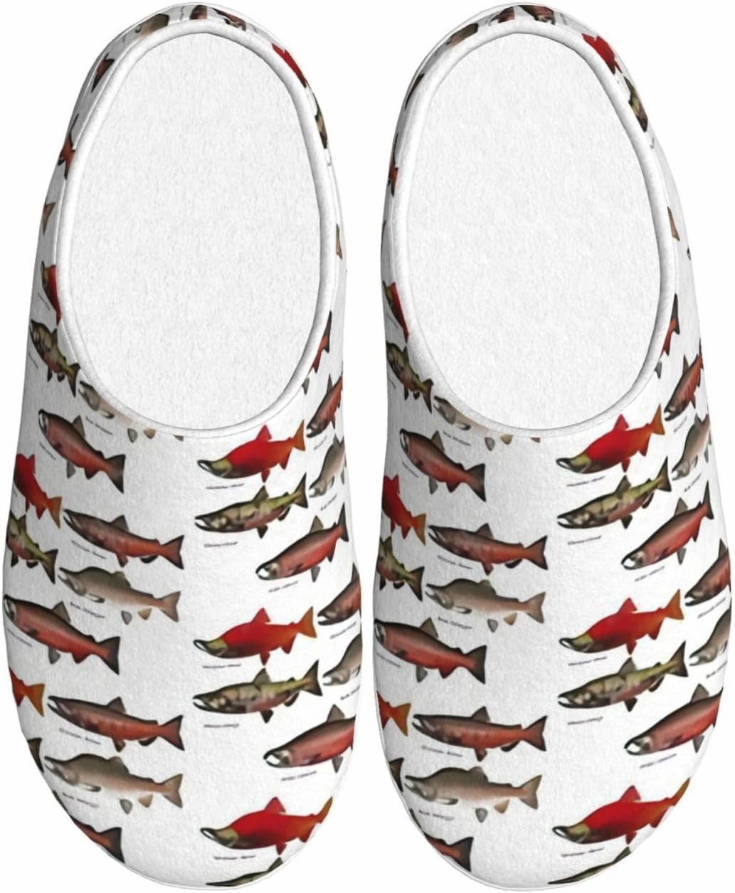 Salmon print Women Home Shoes Unisex Indoor Cozy Shoes Slippers Warm Household Slippers