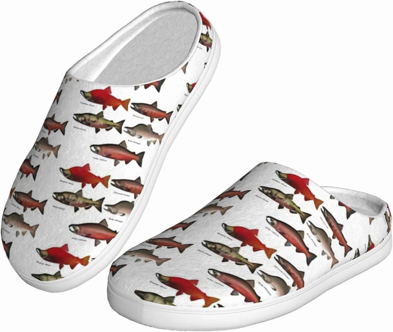 Salmon print Women Home Shoes Unisex Indoor Cozy Shoes Slippers Warm Household Slippers