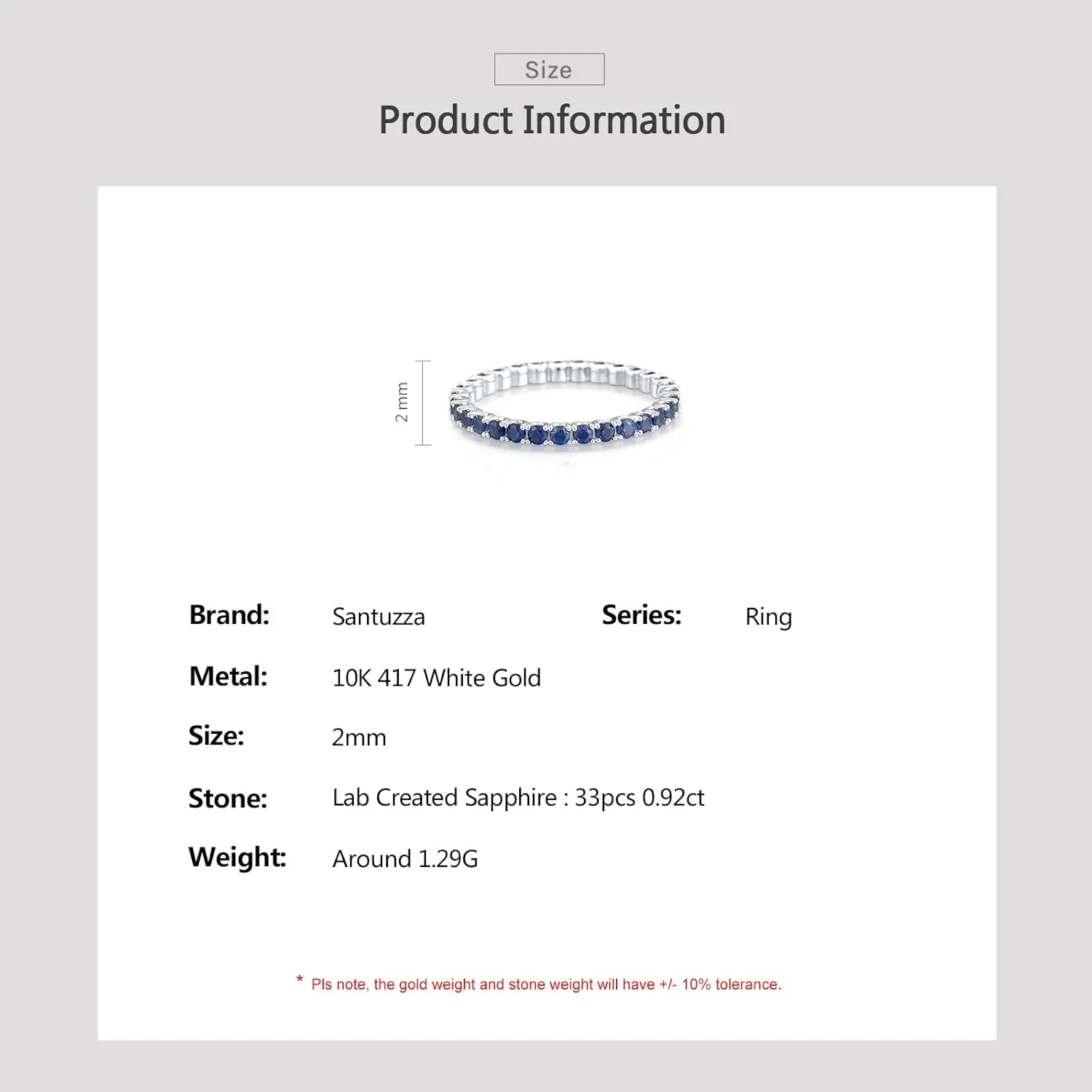 Santuzza 10K Solid Gold Gemstone Genuine Diamond Eternity Ring for Women